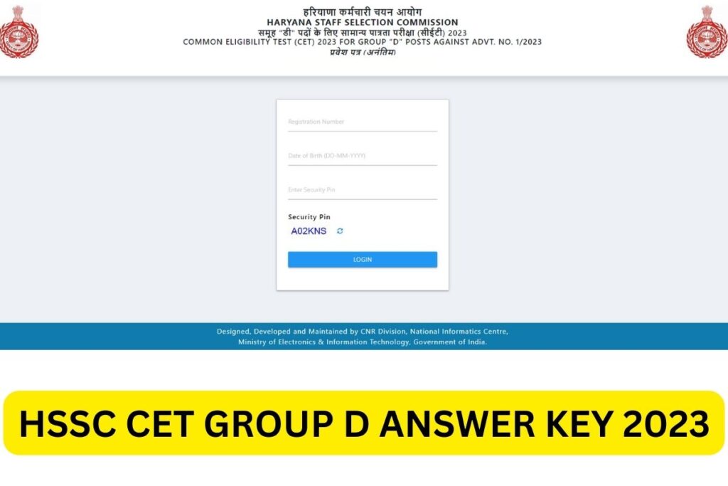 HSSC CET Group D Answer Key 2023, Result Date, Cut Off Marks