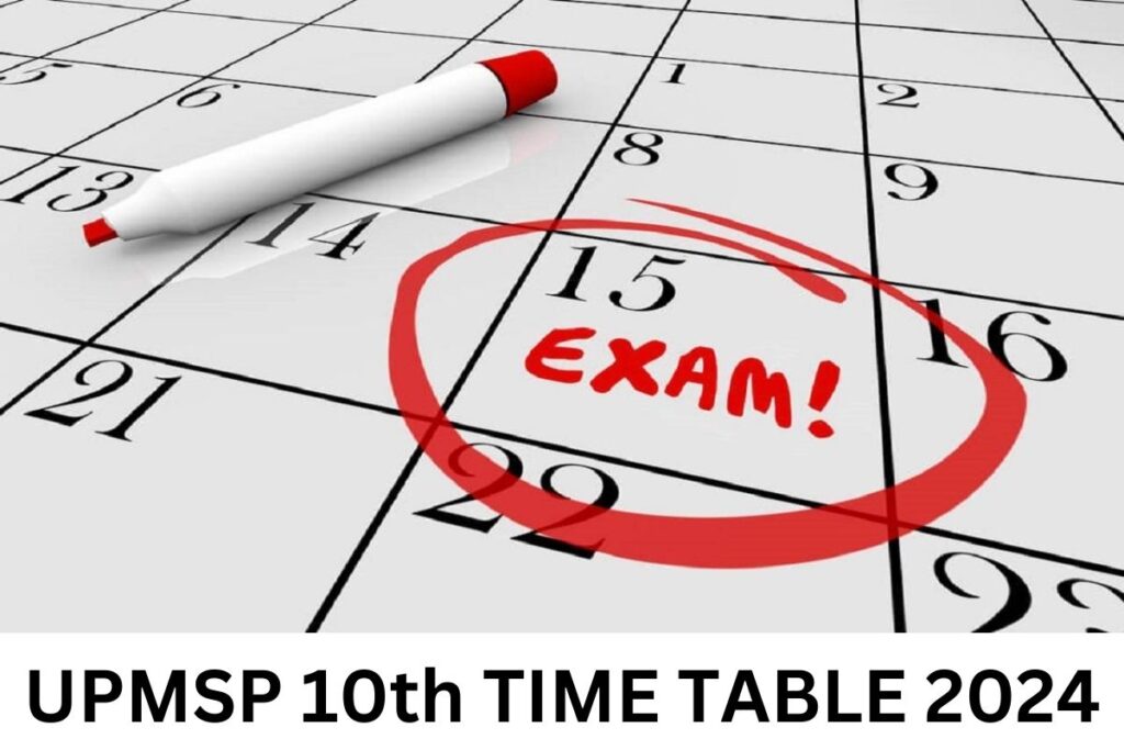 UP Board 10th Time Table PDF, UPMSP Matric Date Sheet Link