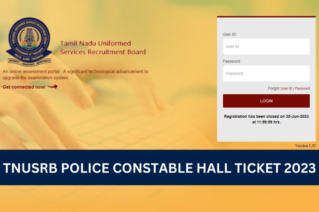 TNUSRB Police Constable Hall Ticket 2023