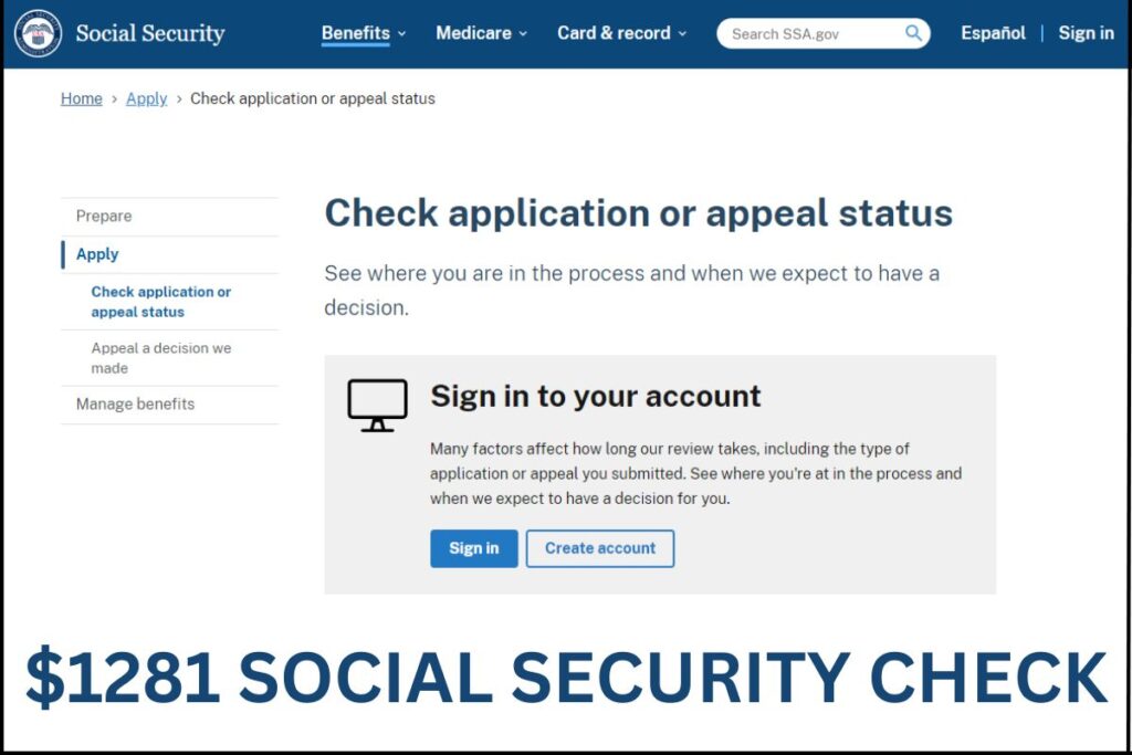 $1281 Social Security Check