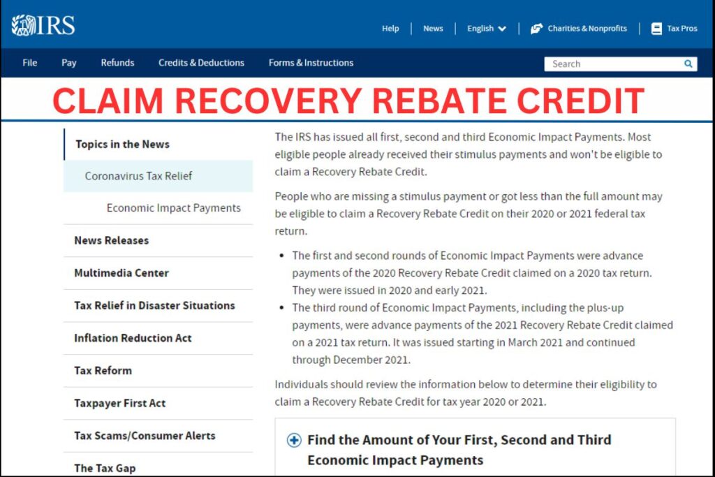 Claim Recovery Rebate Credit