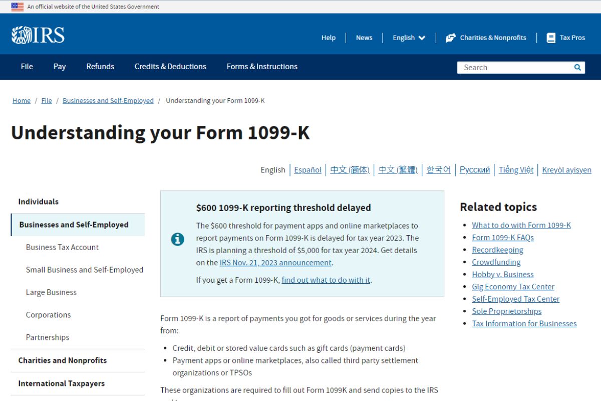 IRS 600 Reporting Threshold 1099K Form, Will You Get For 2024?
