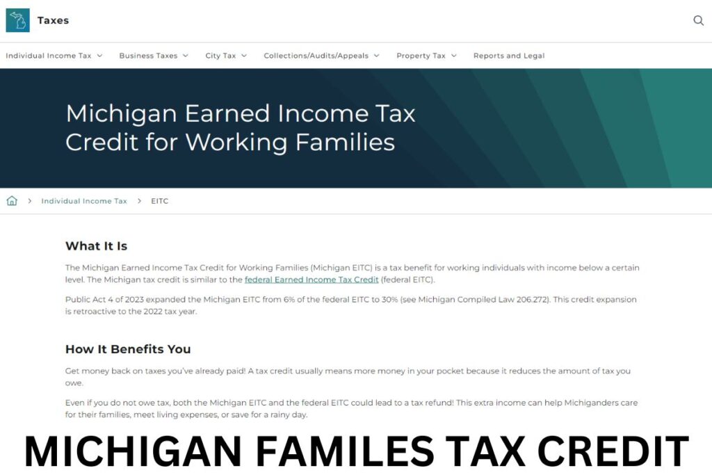 Michigan Working Families Tax Credit, Eligibility, Amount, Status, Payment Date