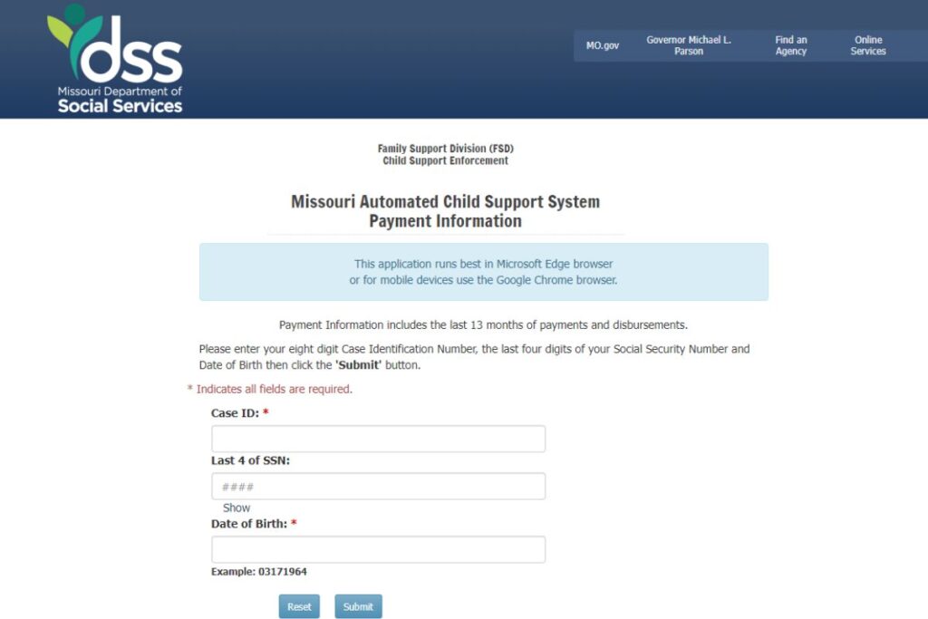 Missouri Child Support Payment, Eligibility, Amount, Date
