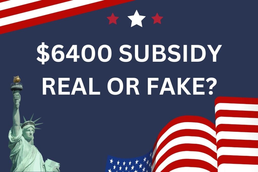 $6400 Subsidy Real or Fake