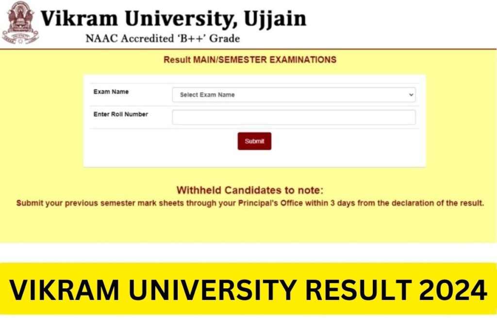 Vikram University Result 2024